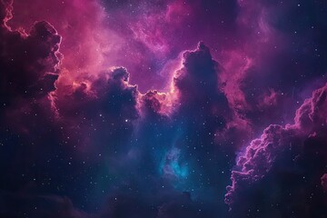 Naklejka premium Colorful space galaxy, cloudy nebula. Starry night space background.