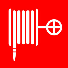 Fire hydrant sign. Fire safety symbol. Primary fire extinguishing agent. Firefighter attribute, danger.