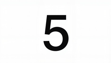 Fototapeta premium Visual representation of the number five displayed prominently on a clean white background highlighting simplicity and minimalism in design