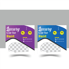 Luxury car sale social media post advertising banner template