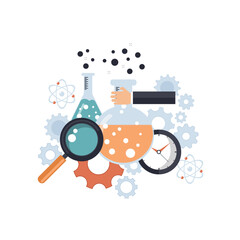 Laboratory concept.. Concept for science, medicine and knowledge. Flat vector illustration