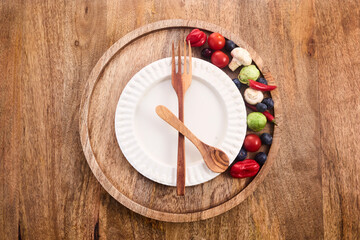 Intermittent fasting. Healthy breakfast, diet food concept. Organic meal. Fat loss concept.