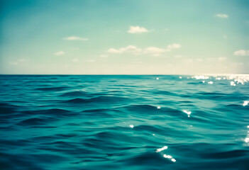 Obraz premium blue sea and sky against plain background with space for text