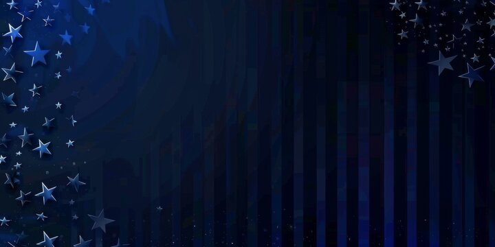 A captivating dark blue gradient fills the background adorned with twinkling stars and bold stripes reminiscent of an American flag.