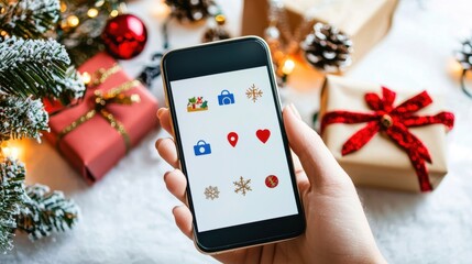 Festive christmas social media background design with snowflakes and lights for holiday greetings and posts