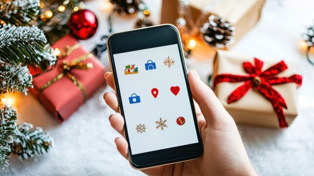 Festive christmas social media background design with snowflakes and lights for holiday greetings and posts