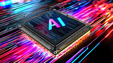 AI Processor Chip Highlighting Advanced Computing Power