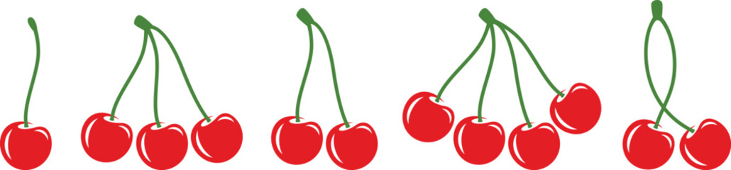 Cherry logo. Isolated cherry on white background