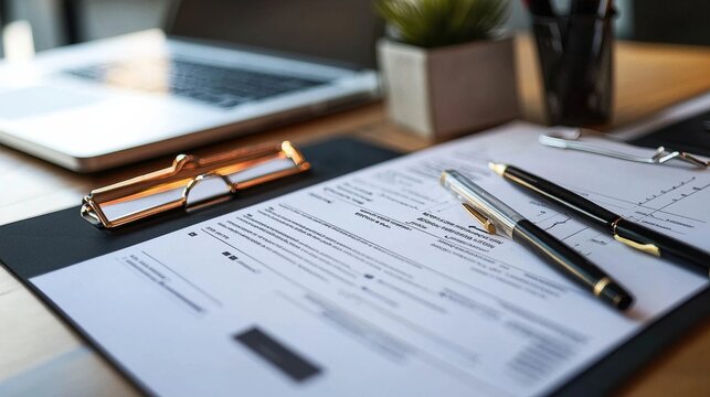 Travel itinerary closeup with flight details and office setup work environment professional viewpoint planning concept