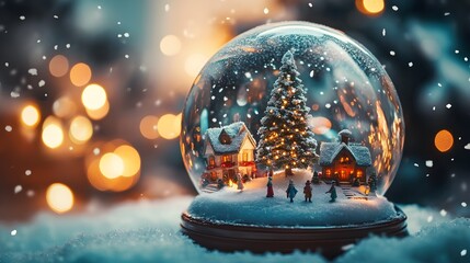 Fototapeta premium Christmas in the snow globe
