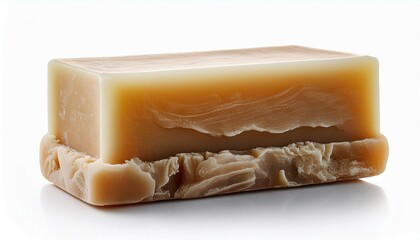 bar of natural handmade soap isolated on a white background