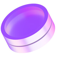 Abstract Purple and White Cylinder 3D Render - Modern Geometric Design Element
