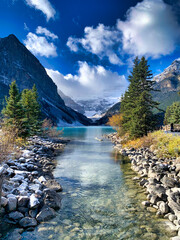 Serene Lake Louise with Majestic Mountain Views
