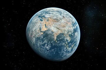 Obraz premium Panoramic view of a space photograph of the Milky Way galaxy with stars against the night sky. 