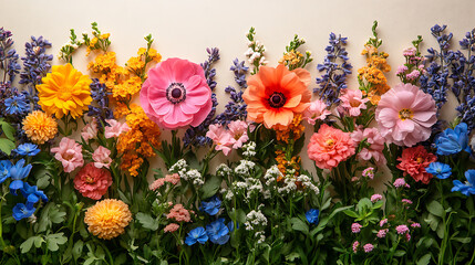 Obraz premium Flowers on a cream colored background