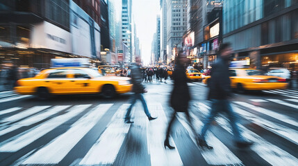 city life showing busy crosswalks