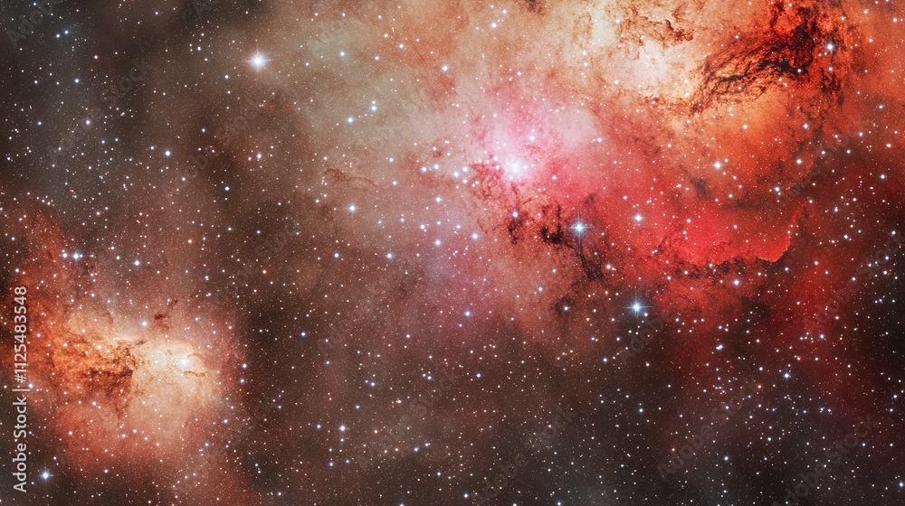 Wall mural space scene with stars in the galaxy. panorama. the universe is filled with stars, nebulae and galax