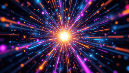 Naklejka premium Stellar explosion in cosmic space with vibrant colors.