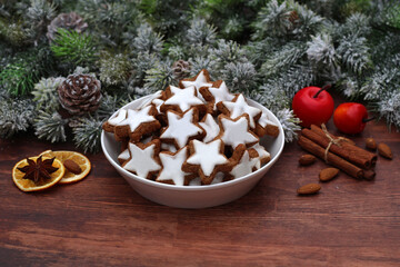 Cinnamon stars are traditional German Christmas cookies.