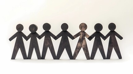 Abstract human figures interconnected in a circular design, symbolizing teamwork, collaboration, and unity in achieving shared goals and mutual success.