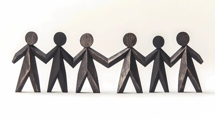 Abstract human figures interconnected in a circular design, symbolizing teamwork, collaboration, and unity in achieving shared goals and mutual success.