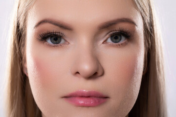 An Elegant and Exquisite Beauty with Sparkling Makeup showcased in a CloseUp Perspective