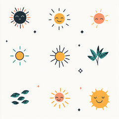set of sun icons