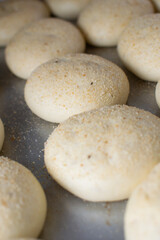 close up of a pile of bread