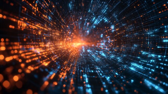 Quantum computer performing complex calculations at speeds unimaginable on classical computers.