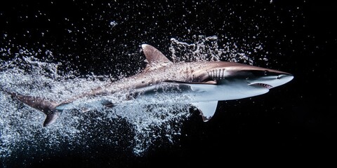 Fototapeta premium Thrilling Underwater Shark Encounter