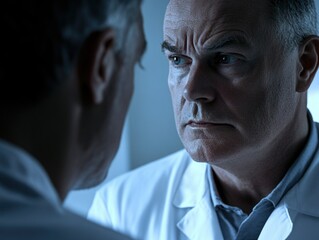 Suspicious Scientist in Lab