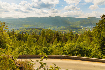 Captivating Mountain Vista Overlooking Lush Forest Landscape