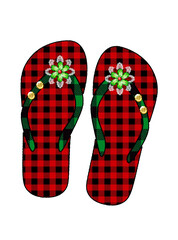 RED SANDALS ON A WHITE BACKGROUND

