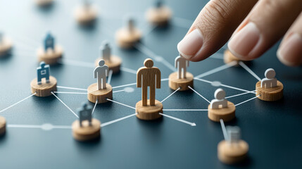 Diverse network connections and teamwork structure concept