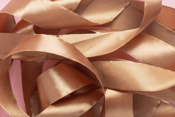 satin ribbon color Mocha Mousse background