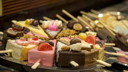 colourful candies an a Christmas market in Germany
