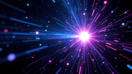 Fototapeta premium A vibrant digital explosion with a central burst of color.