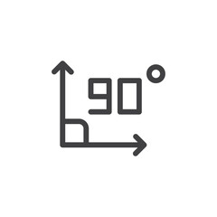 90 Degrees Angle icon Vector logo outline