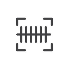 Barcode scanner icon Vector logo outline