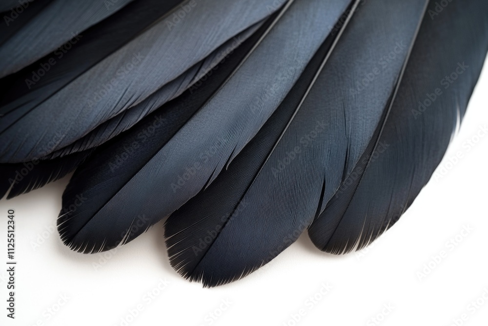 Poster a close-up view of a collection of black feathers