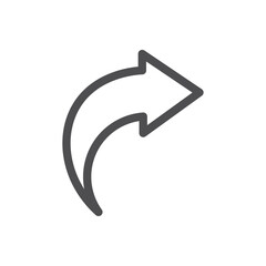 Curved arrow up icon Vector logo outline