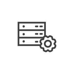 Data center configuration icon Vector logo outline