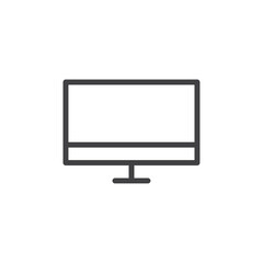 desktop computer icon Vector logo outline