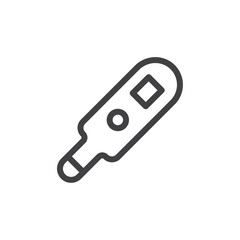 Digital thermometer icon Vector logo outline