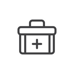 First aid kit icon Vector logo outline