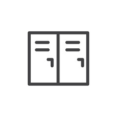 Locker icon Vector logo outline