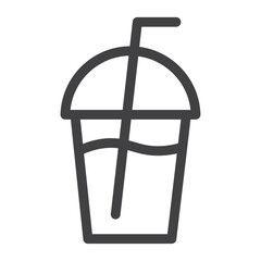 Milkshake drink icon Vector logo outline
