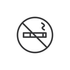 No smoking cigarette icon Vector logo outline