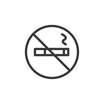 recommend clip art: No smoking cigarette icon Vector logo outline