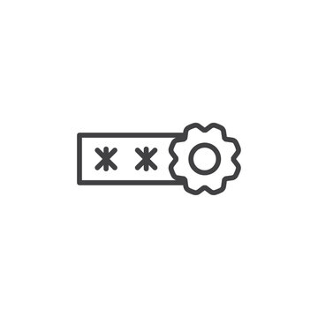 Password Generator icon Vector logo outline
